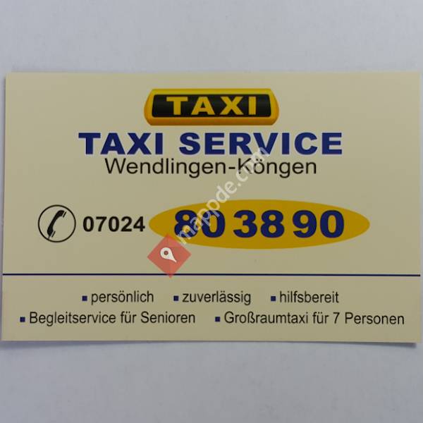 TAXI SERVICE WENDLINGEN-KÖNGEN